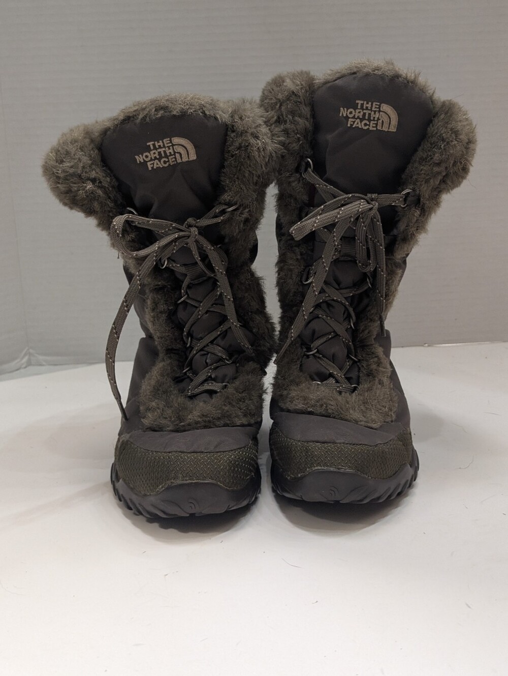 The North Face Women's 7 Nuptse Boots Waterproof Brown Quilted Faux Fur Winter - Picture 2 of 6